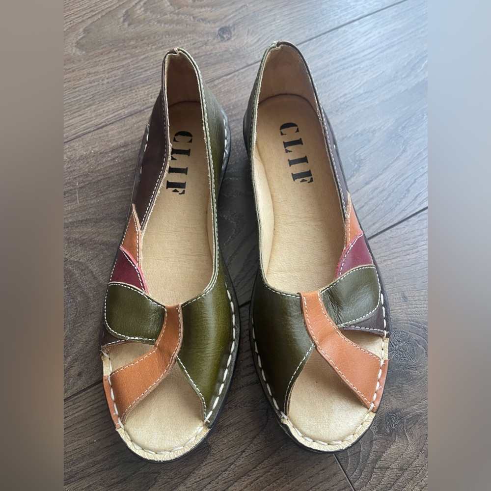 Women's Multicolor Leather Flats